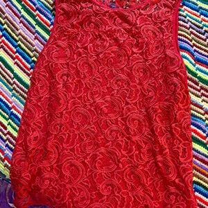 Elegant Red Lace Top